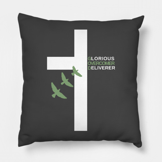 Glorious Overcomer Deliverer Cross Pillow by Rox