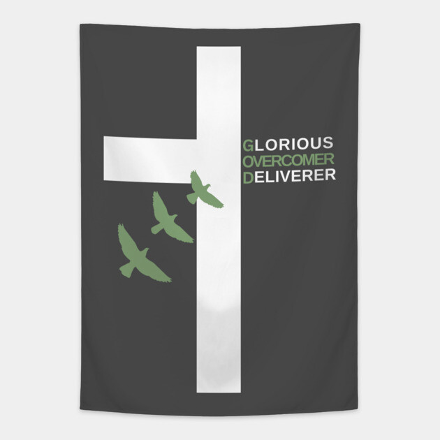 Glorious Overcomer Deliverer Cross Tapestry by Rox