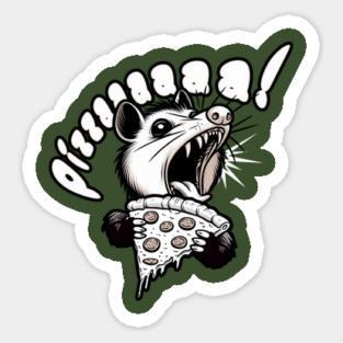 Funny, Possum Pizza Screamer Sticker