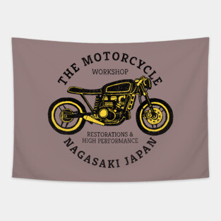 The Motorcycle Workshop Tapestry