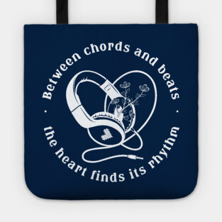 Heart in the Headphones. Floral Beat (Dark) Tote