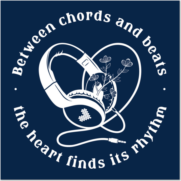 Heart in the Headphones. Floral Beat (Dark) Wall Art by filiposwear