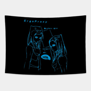Re-L Mayer - eye sketch (cyan) Tapestry