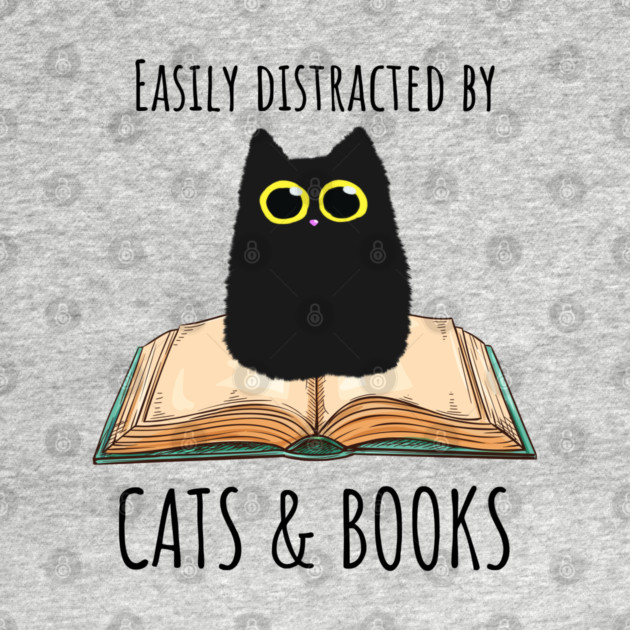 Easily Distracted By Cats & Books by Premachandra's Store