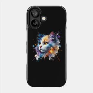 Abstract Watercolor Cat Phone Case