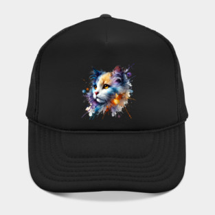 Abstract Watercolor Cat Hat