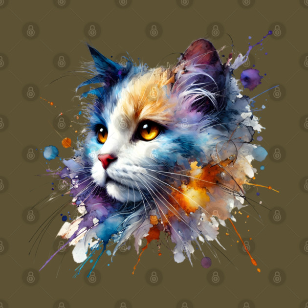 Abstract Watercolor Cat by Premachandra's Store