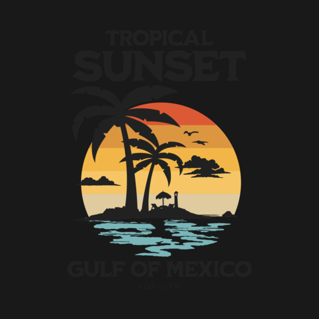 Gulf of Mexico forever Vintage Beach Sunset design by ArtistTee ⭐⭐⭐⭐⭐