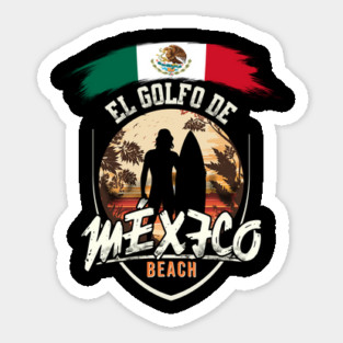 El Golfo De México - Gulf of Mexico Palms Summer Holiday Vacation Sticker