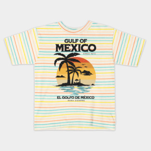 gulf-of-mexico-since-1672-El-Golfo-De-México-distressed Kids T-Shirt
