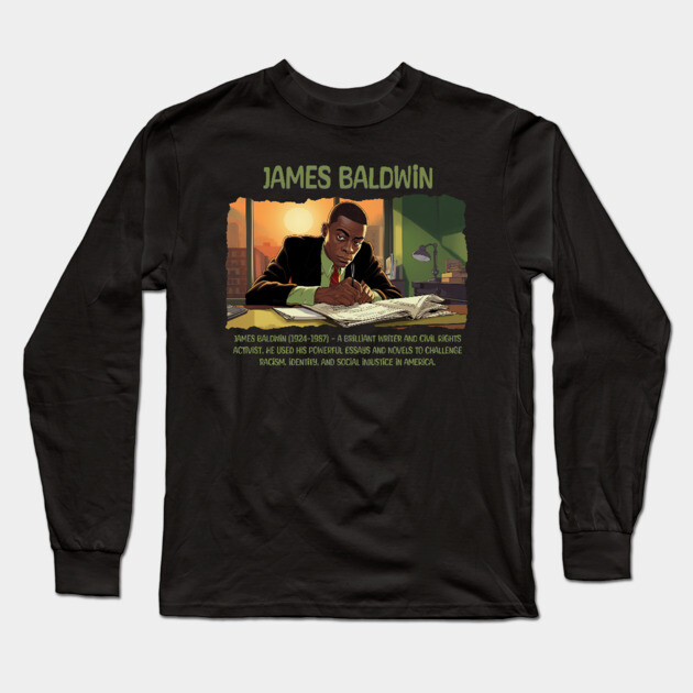 James Baldwin Long Sleeve T-Shirt by UrbanLifeApparel