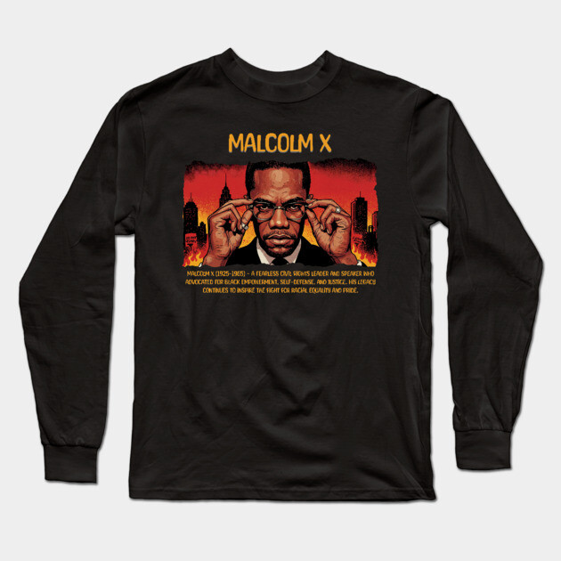 Malcolm X Long Sleeve T-Shirt by UrbanLifeApparel