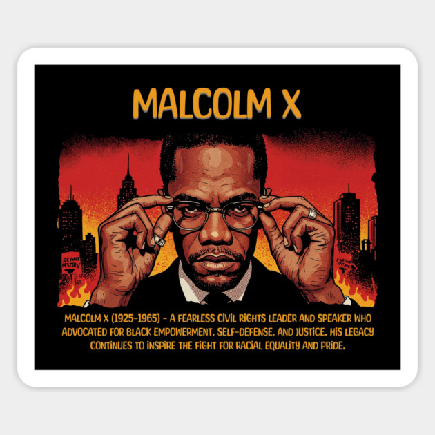 Malcolm X Magnet by UrbanLifeApparel