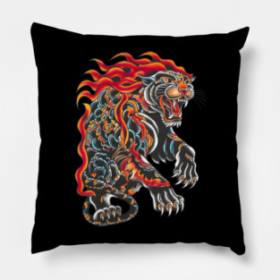 Japanese Panther Tattoo Pillow