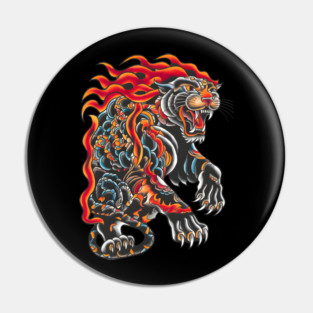 Japanese Panther Tattoo Pin