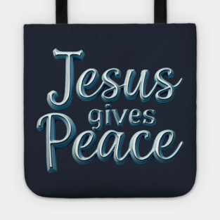 Jesus Gives Peace Metallic Design Tote