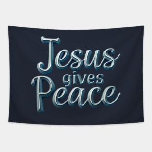 Jesus Gives Peace Metallic Design Tapestry
