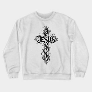 Jesus Cross Design Crewneck Sweatshirt