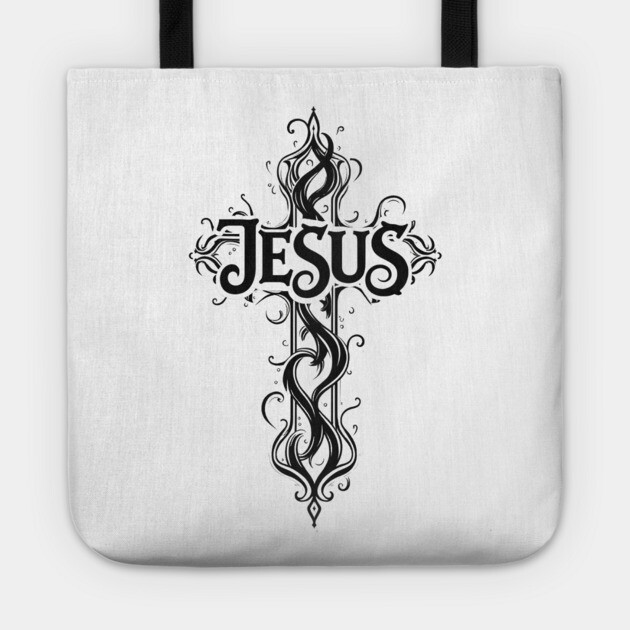 Jesus Cross Design Tote by Rox
