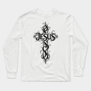 Jesus Cross Design Long Sleeve T-Shirt