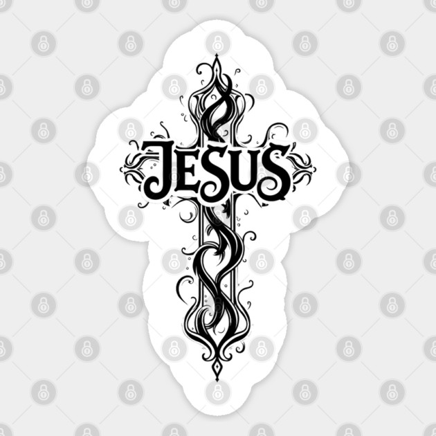 Jesus Cross Design Sticker by Rox