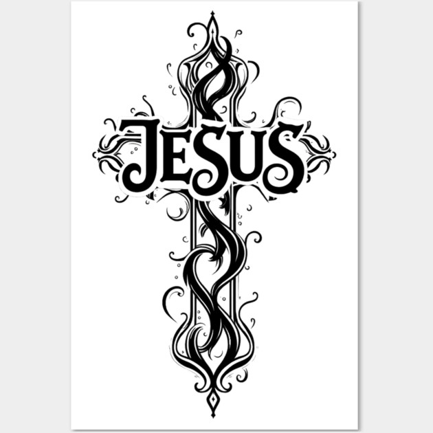 Jesus Cross Design Wall Art by Rox