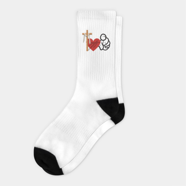 God Loves You: He died for you Socks by Rox
