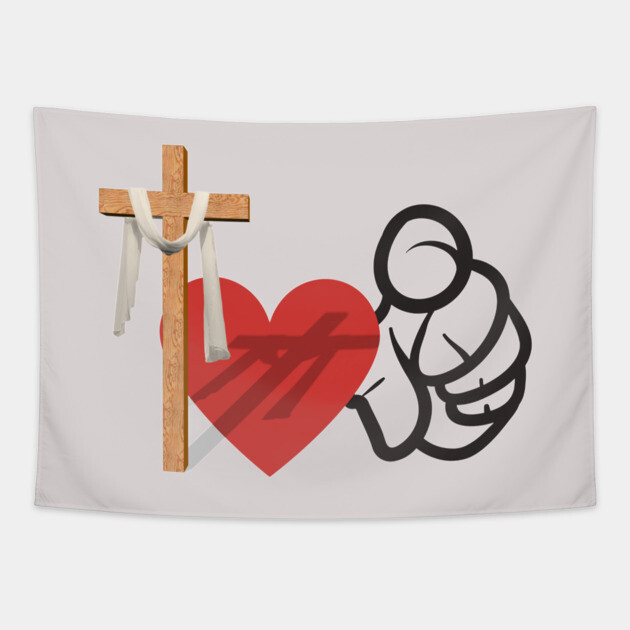 God Loves You: He died for you Tapestry by Rox