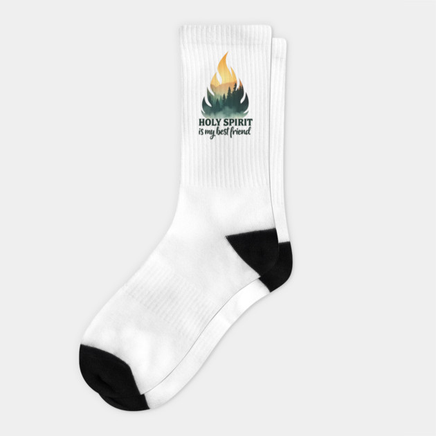 Holy Spirit is My Best Friend Fire Socks by Rox