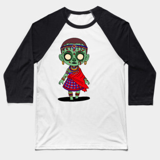 Cute Maasai Zombie Baseball T-Shirt