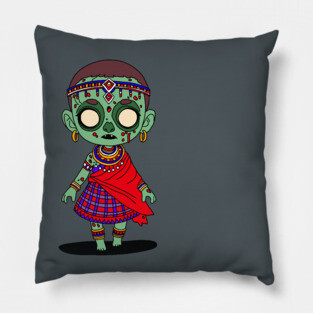 Cute Maasai Zombie Pillow