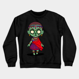 Cute Maasai Zombie Crewneck Sweatshirt
