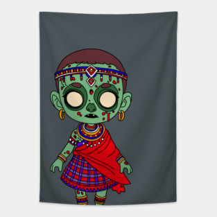 Cute Maasai Zombie Tapestry