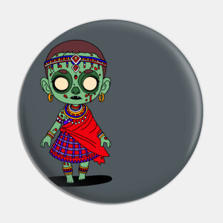 Cute Maasai Zombie Pin