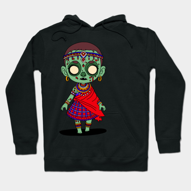 Cute Maasai Zombie Hoodie by H. R. Sinclair