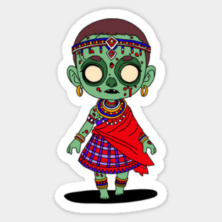 Cute Maasai Zombie Sticker