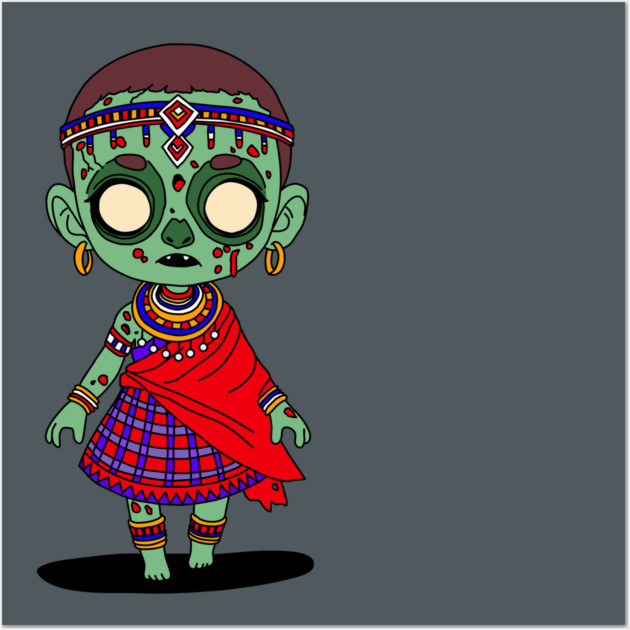 Cute Maasai Zombie Wall Art by H. R. Sinclair