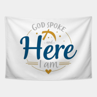 God Spoke and Here I Am – Divine Calling Tapestry