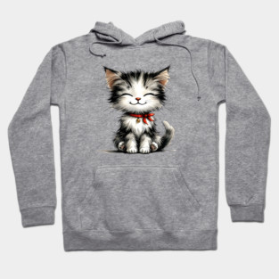 Cute Watercolor Kitten Hoodie