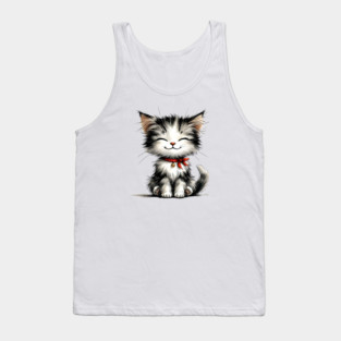 Cute Watercolor Kitten Tank Top