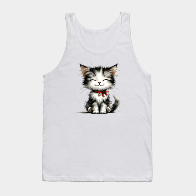 Cute Watercolor Kitten Tank Top by Premachandra's Store