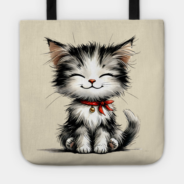 Cute Watercolor Kitten Tote by Premachandra's Store