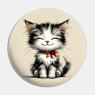 Cute Watercolor Kitten Pin