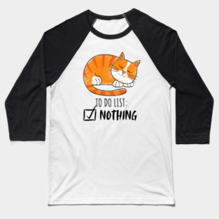Sleeping Orange Cat – Cozy & Cute Baseball T-Shirt