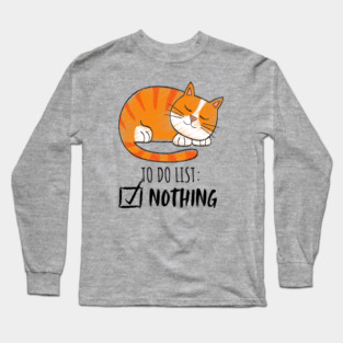 Sleeping Orange Cat – Cozy & Cute Long Sleeve T-Shirt
