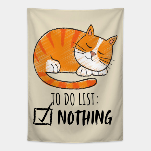 Sleeping Orange Cat – Cozy & Cute Tapestry by Premachandra's Store