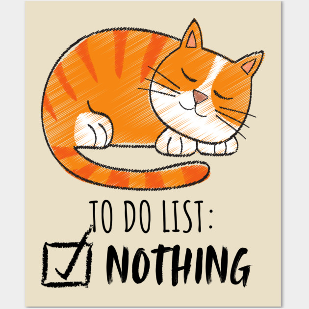 Sleeping Orange Cat – Cozy & Cute Wall Art by Premachandra's Store