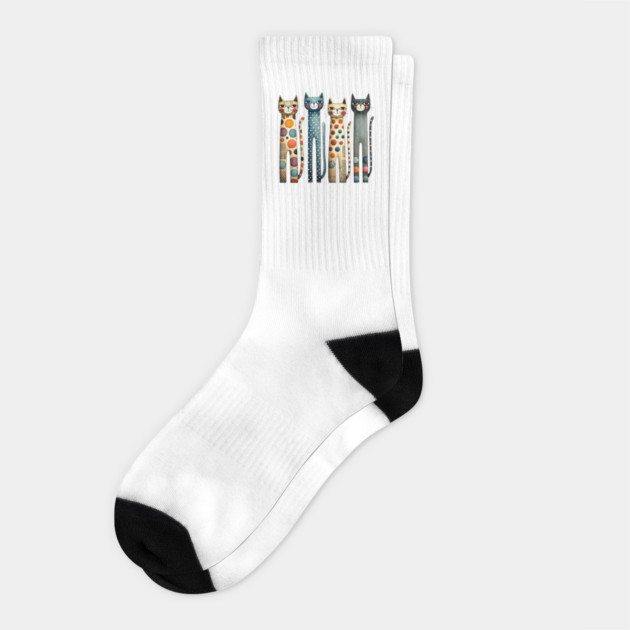 Quirky Colorful Cats Socks by Premachandra's Store