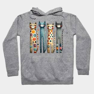 Quirky Colorful Cats Hoodie