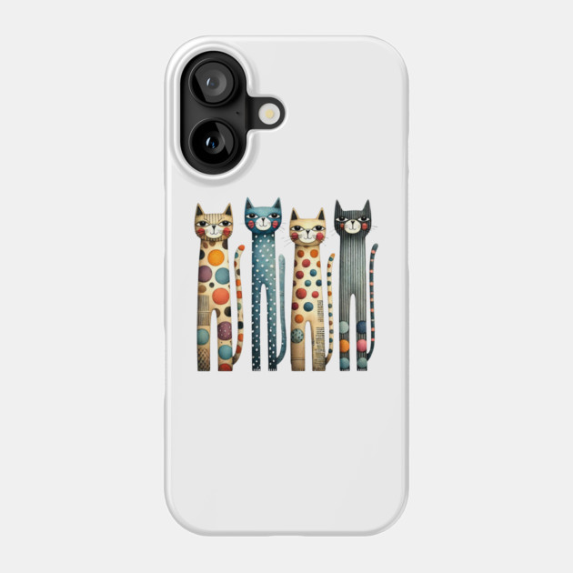 Quirky Colorful Cats Phone Case by Premachandra's Store